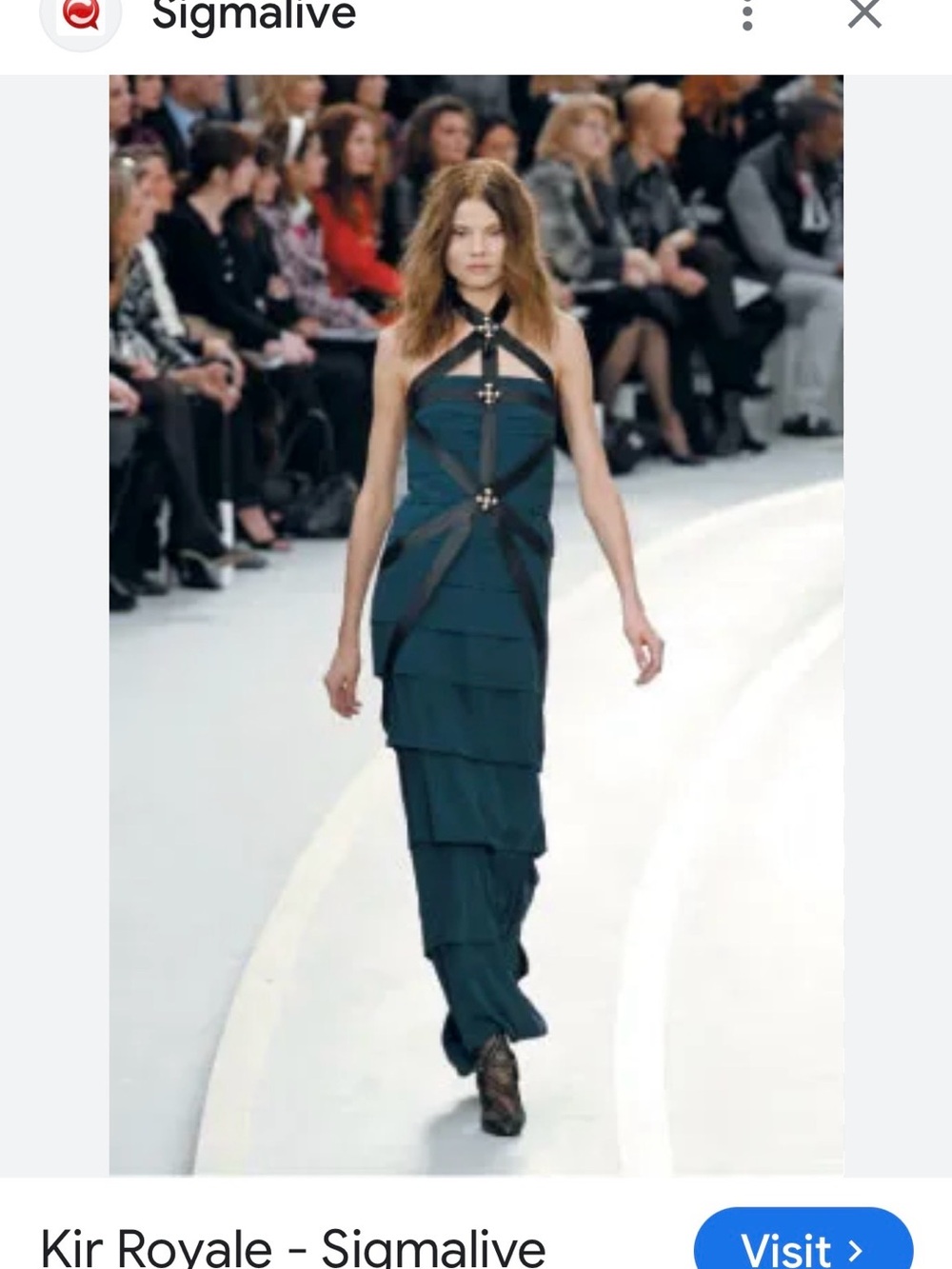 Chanel F/W 2008 Runway Strapless Bondage Teal Tiered Gown 36